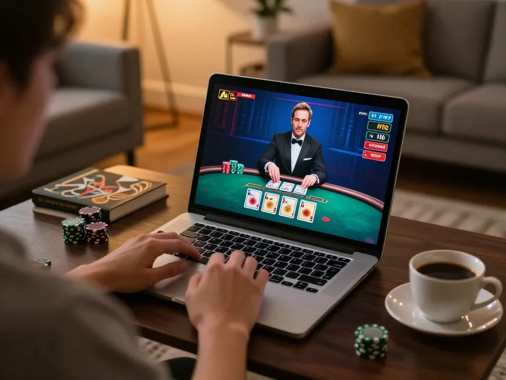 Player enjoying a live dealer blackjack game on RR88, showcasing an engaging online gambling experience