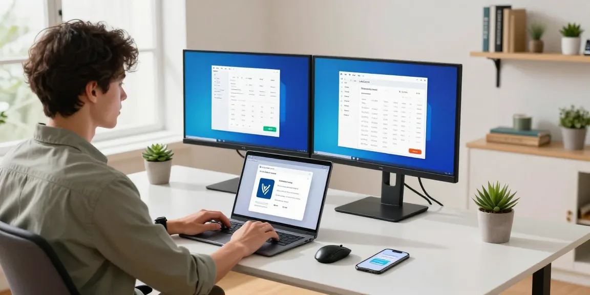 WPS Download interface displayed in a modern home office setup, showcasing a productive workspace.