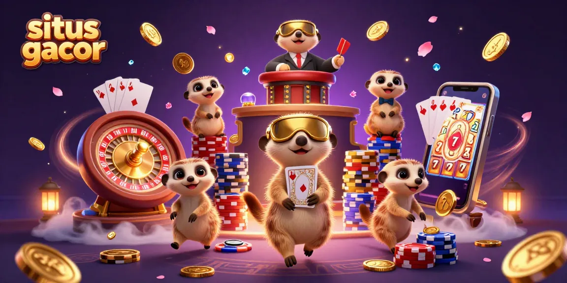 Experience the excitement of situs gacor with charming meerkats operating a lively casino.