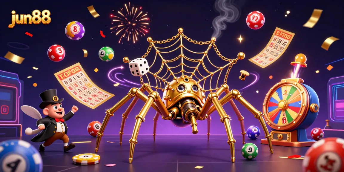 Experience the thrill of gaming with jun88 featured in a vibrant casino celebration scene.